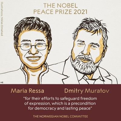 El Nobel de la Paz a periodistas filipina Maria Ressa  y ruso Dmitry Muratov - Mundo - ABC Color