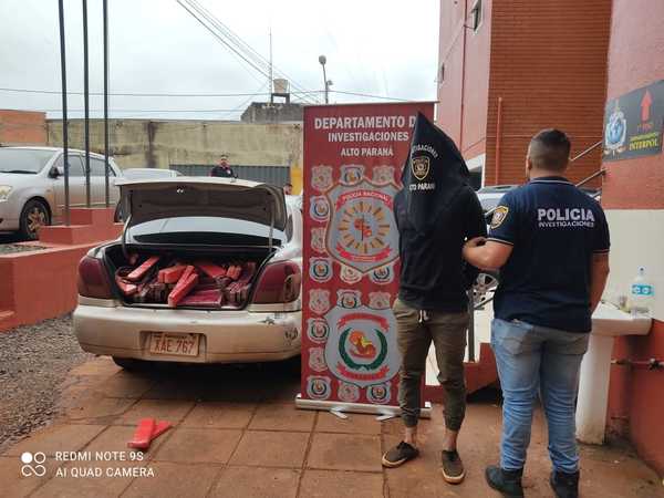 Detienen a mecánico que transportaba más de 200 kilos de marihuana en CDE