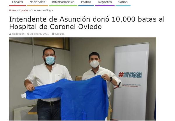 Nenecho regaló a sus correligionarios las batas donadas por Salud - Nacionales - ABC Color