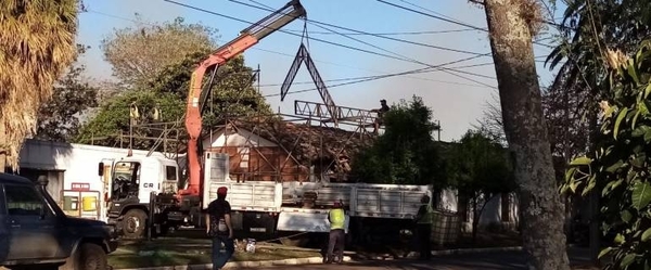 Diario HOY | Cultura encabezó apuntalamiento en el sitio Acera Parral de Caazapá