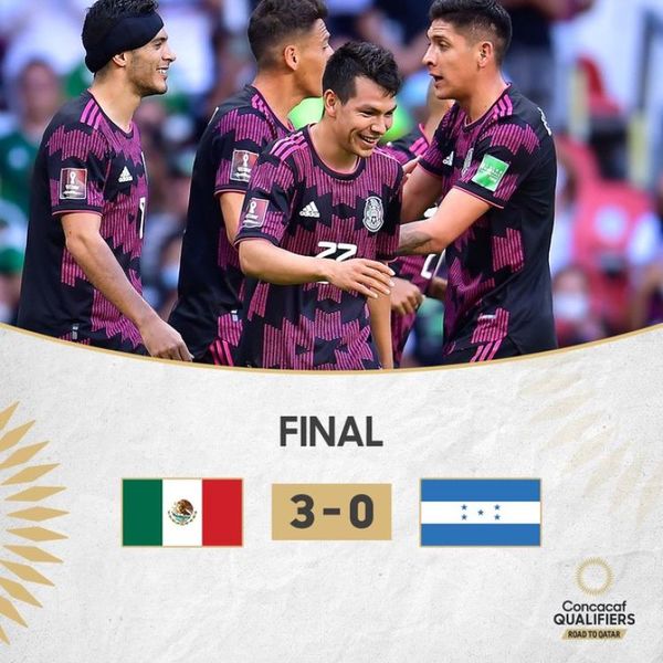 México golea 3 a 0 a Honduras jugando en casa