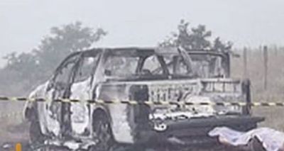 Hallan quemada la camioneta que se habría usado en cuádruple homicidio