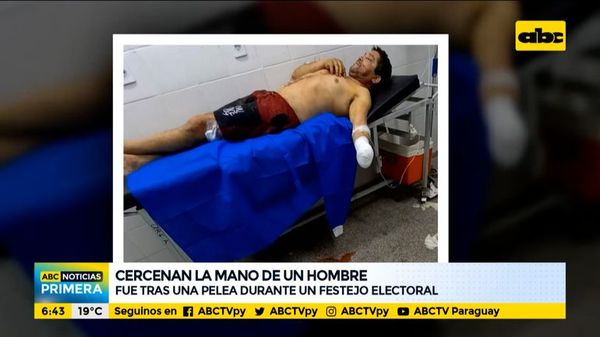 Cercenan la mano de un hombre tras pelea por cuestiones electorales - ABC Noticias - ABC Color