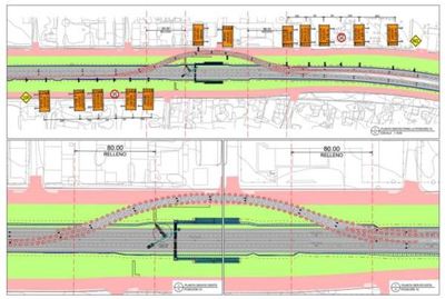 Realizan cortes y desvíos en zona urbana de Caaguazú para instalación de pasarelas