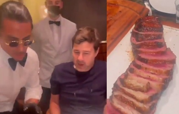 Pochettino fue a restaurante de Salt Bae y dicen que comió carne cruda