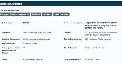 La Nación / Preparan licitación de escáner a favor de firma mimada de Aduanas