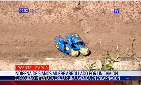 Niño indígena muere arrollado por camión en Encarnación