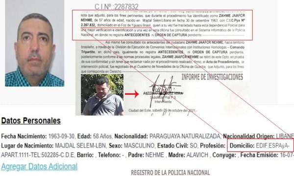Despachante libanés detenido y luego liberado por agentes de Investigación usa datos falsos – Diario TNPRESS