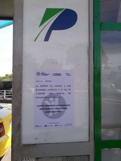 Sedeco realiza controles aleatorios para verificar carteles indicadores de precio en estaciones de servicio