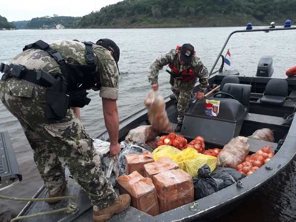 Decomisan mercaderías de contrabando en el río Paraná