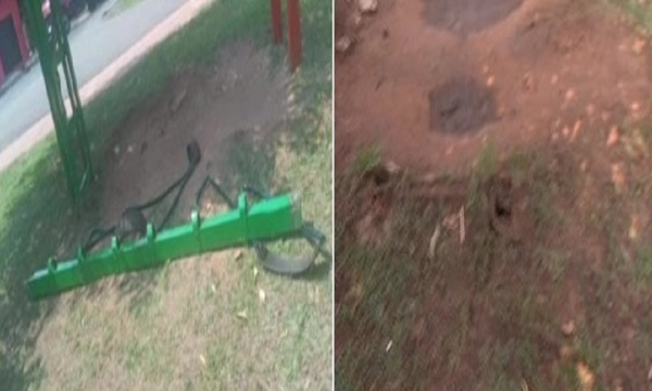 Hamaca de plaza cayó sobre niña de 5 años en Guarambaré - SNT