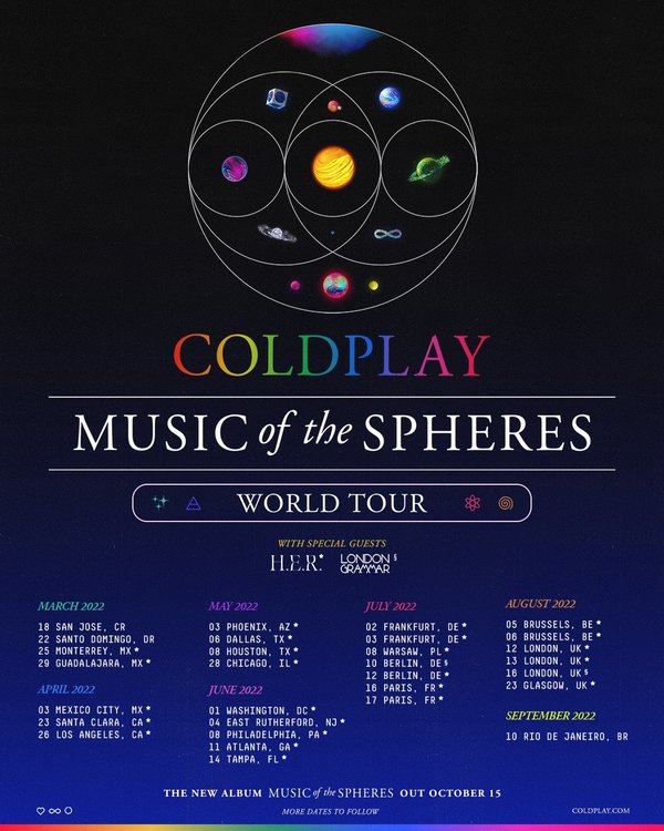 Coldplay anuncia una gira mundial "sostenible" para 2022 - RQP Paraguay