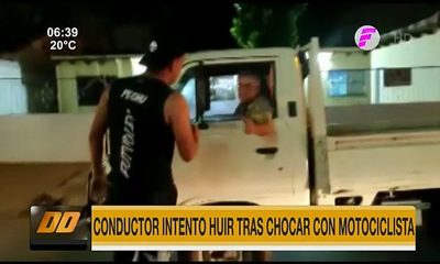 Conductor intentó huir tras chocar con motociclista | Telefuturo