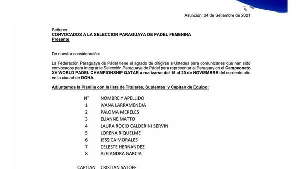 Paraguay a la cita mundialista de pádel