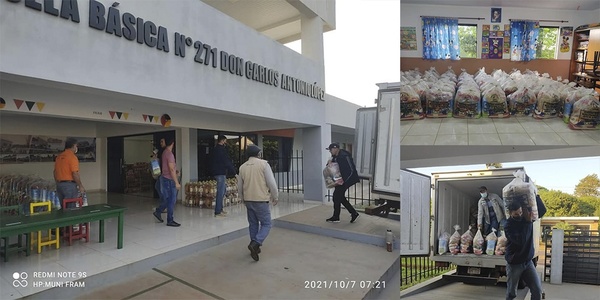 CONTINÚA LA ENTREGA DE KITS DE ALIMENTOS EN ESCUELAS URBANAS Y RURALES DE FRAM