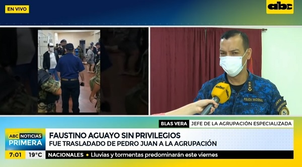 Aguayo pasa de “celda VIP” a la Agrupación