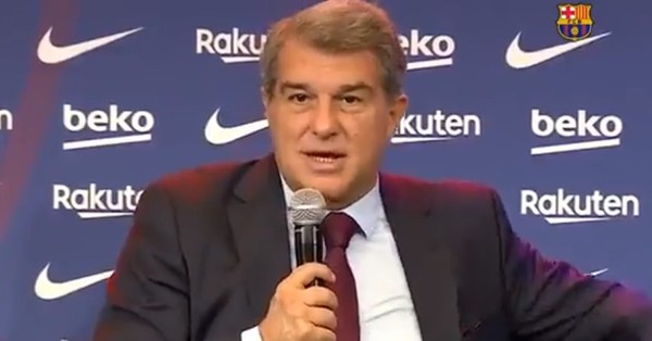 ¿Lo extraña? Joan Laporta sufre lapsus durante conferencia de prensa y nombra a Messi por error - SNT