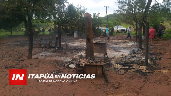 INCENDIO CONSUMIÓ TOTALMENTE UNA VIVIENDA EN NUEVA ALBORADA - Itapúa Noticias