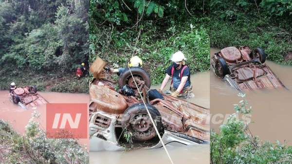 EDELIRA KM 22: VEHÍCULO VOLCÓ Y TERMINÓ EN UN ARROYO / Itapúa Noticias