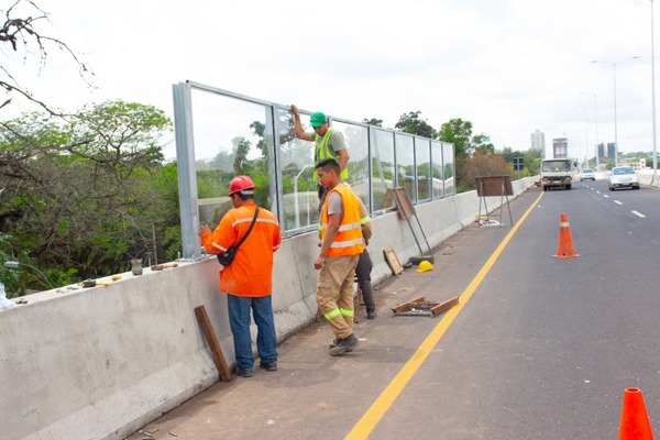 MOPC instala paneles acústicos en el Corredor Vial Botánico - .::Agencia IP::.