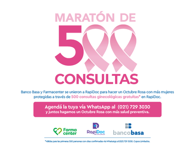 Crónica / Banco Basa, Farmacenter y RapiDoc realizan iniciativa por Octubre Rosa