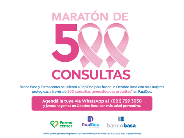 Crónica / Banco Basa, Farmacenter y RapiDoc realizan iniciativa por Octubre Rosa