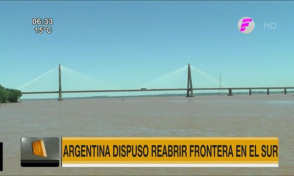 Argentina dispuso reabrir frontera en el Sur desde este martes | Telefuturo