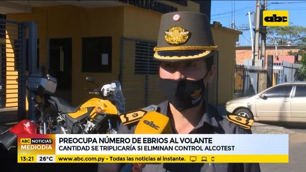 Ebrios al volante se triplicarían si se elimina el control alcotest - ABC Noticias - ABC Color