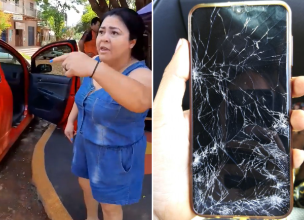 Furibunda mujer derrama agua fría a joven por estacionar frente a su casa: “esta es mi vereda nde carruaje”