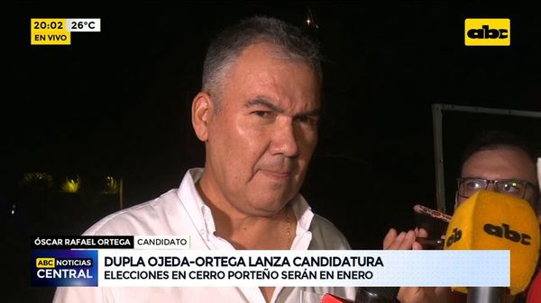 La Dupla Ojeda - Ortega lanzan candidatura para la presidencia y vicepresidencia en Cerro Porteño - ABC Noticias - ABC Color