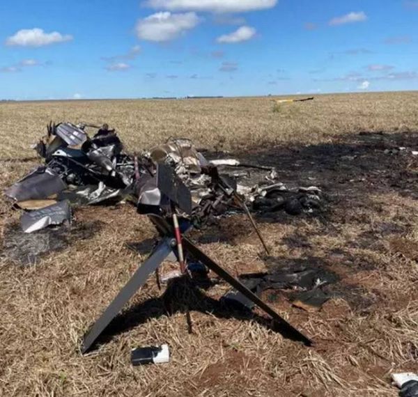 Helicóptero que transportaba cocaína se estrelló en Ponta Porã y dos personas mueren