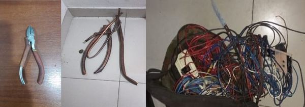 Policía detiene a varios sospechosos de hurtar cables y caños de cobre - Nacionales - ABC Color
