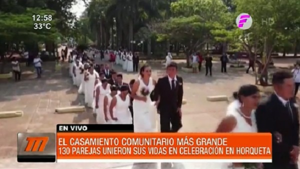 130 parejas se casaron en parroquia de Horqueta
