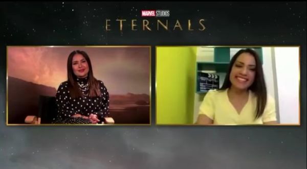 “Hola, María”, así saludó Salma Hayek a Majo Peralta en conversación sobre Eternals