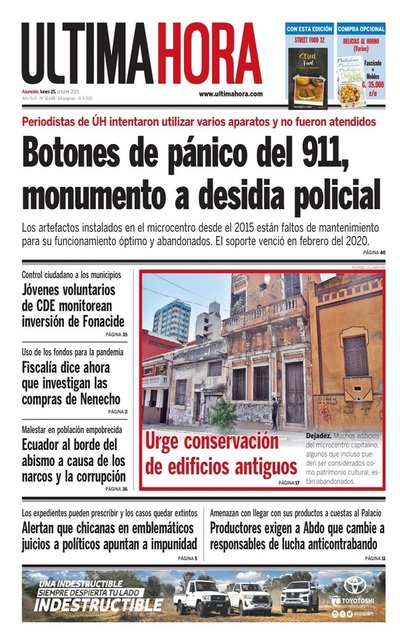 Portadas de este lunes 25 de octubre de 2021