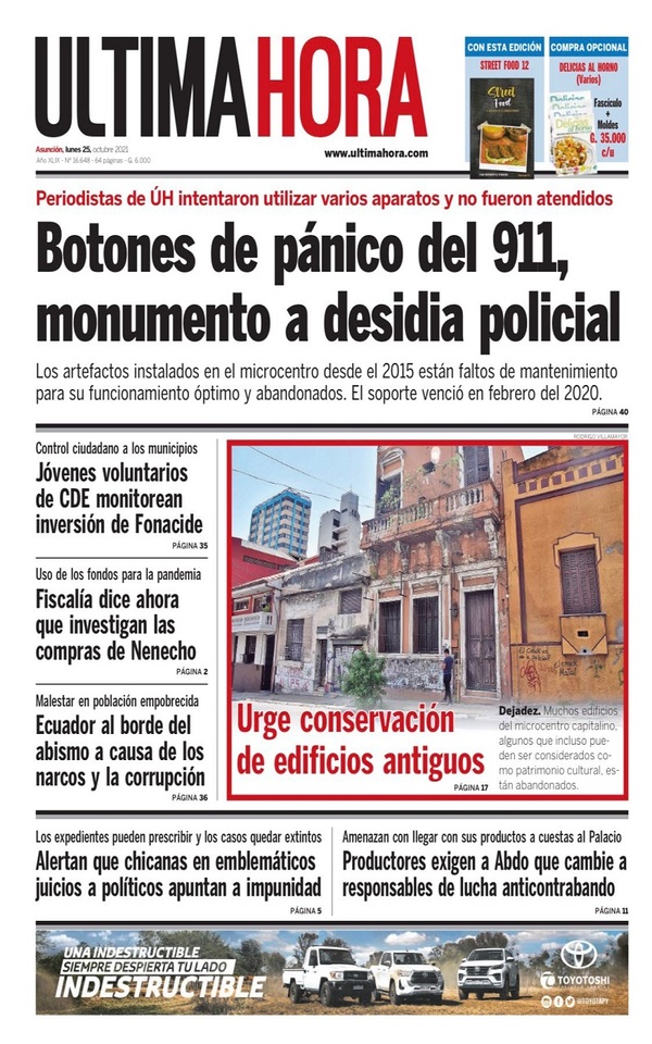 Portadas de este lunes 25 de octubre de 2021