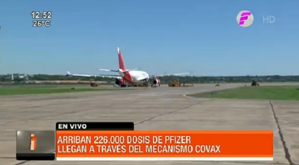 Llegan al país 226.000 vacunas enviadas por el Mecanismo Covax