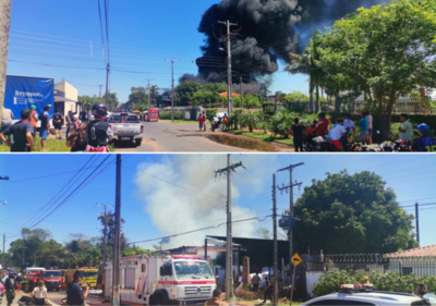 Voraz incendio en Termopac: Comandante de Bomberos afirma que ya se redujo el foco principal - Megacadena — Últimas Noticias de Paraguay