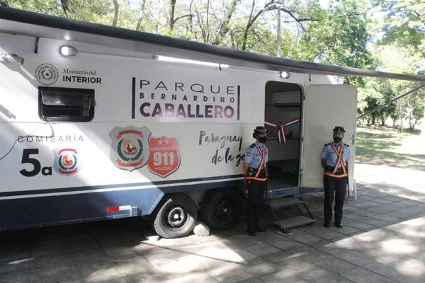 Nueva comisaría móvil en el Parque Caballero de Asunción brindará resguardo 24 horas