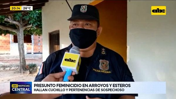 Presunto caso de feminicidio en Arroyos y Esteros - ABC Noticias - ABC Color