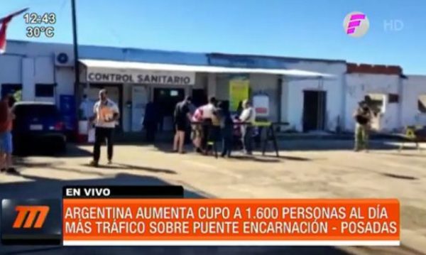 Argentina duplica cupo para ingresar desde Encarnación | Telefuturo