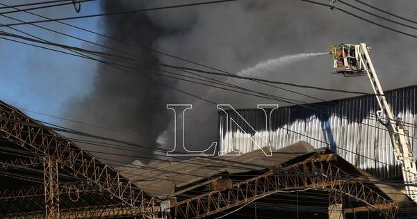 La Nación / Bomberos controlaron incendio en frigorífico tras 7 horas de trabajo