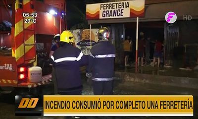 Incendio consumió por completo una ferretería en Luque | Telefuturo