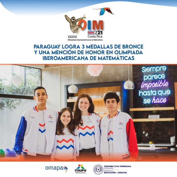 Equipo paraguayo logra 3 medallas de bronce y una mención de honor en Olimpiada Iberoamericana de Matemáticas - .::Agencia IP::.