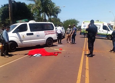 Choque fatal entre MOTO y un CAMION en Santa Rita