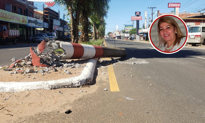 Norma Solís condiciona a ANDE pagar en cuotitas columna que fue derribada por su vehículo - OviedoPress