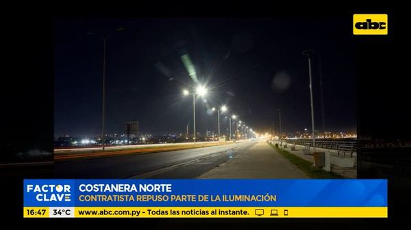 Reponen iluminación en la Costanera Norte de Asunción - Factor Clave - ABC Color