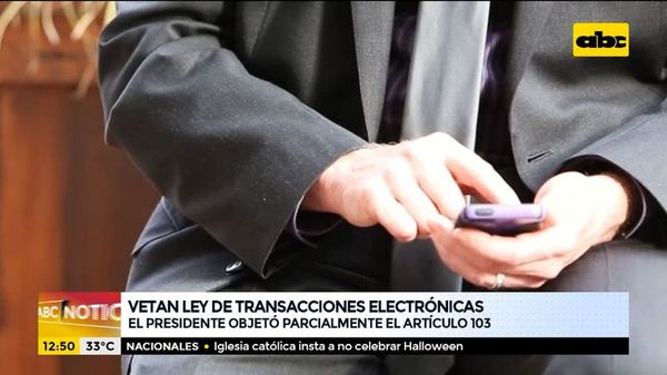 Vetan ley de transacciones electrónicas - ABC Noticias - ABC Color