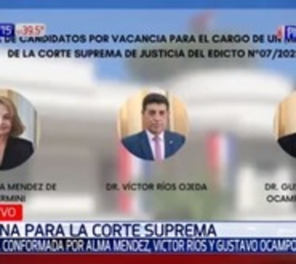 Logran conformar terna para ministro de la Corte Suprema - Paraguay.com