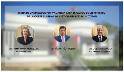 Alma Méndez, Gustavo Ocampos y Víctor Ríos son los ternados para la Corte